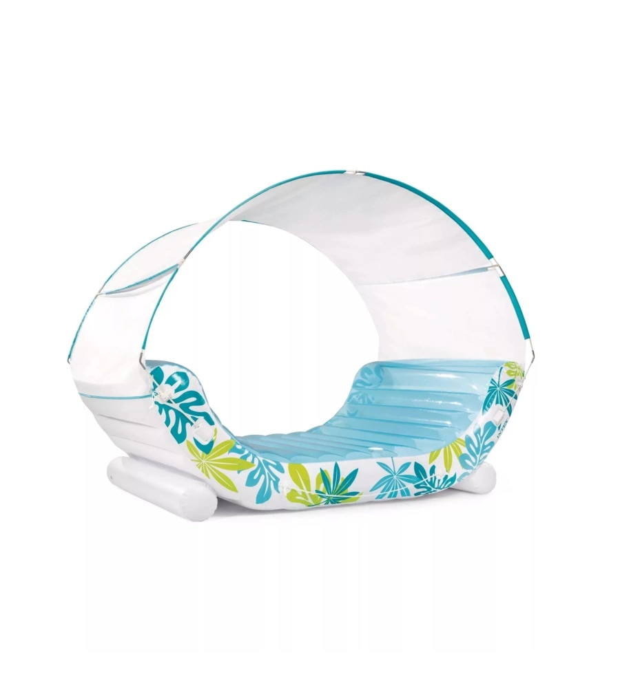 MATERASSINO GONFIABILE INTEX "LOUNGE TROPICAL" IN VINILE AZZURRO 224X150X165 CM - COD. 56294EU