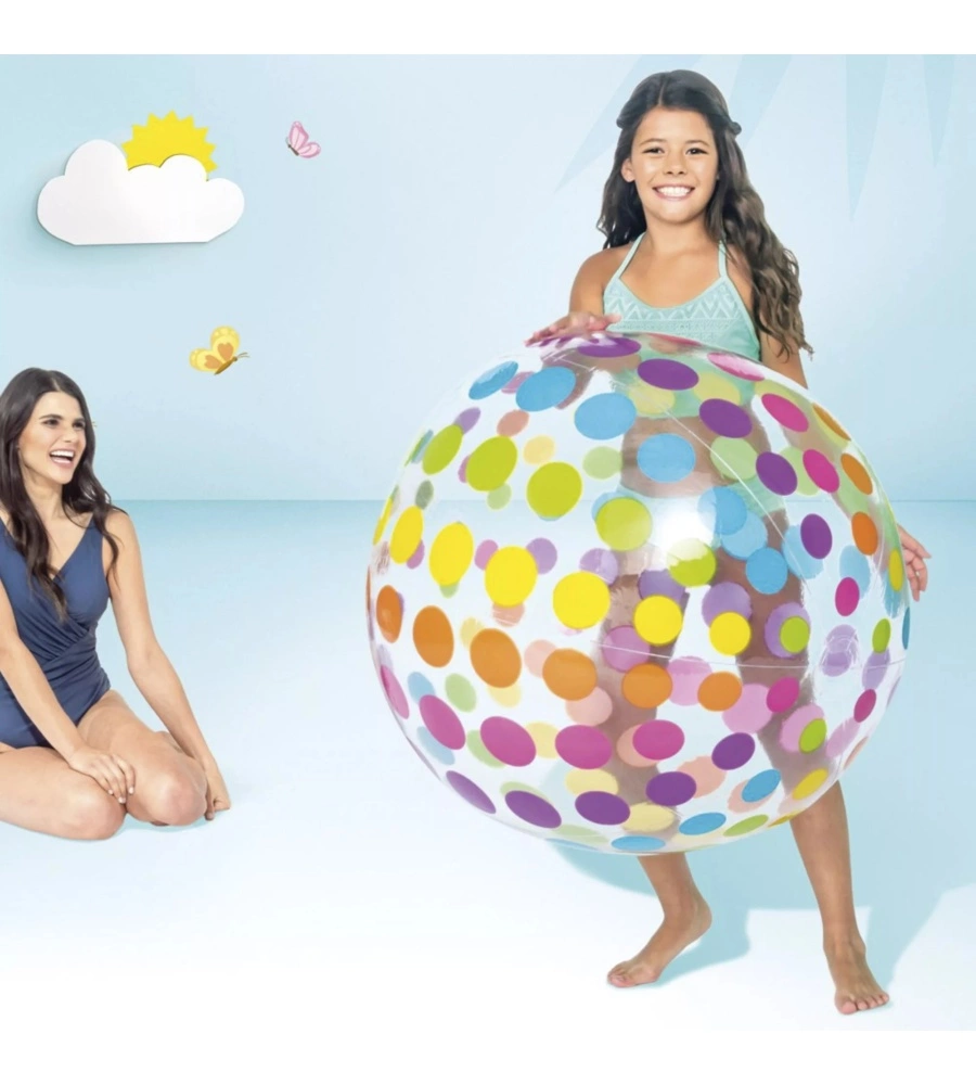 PALLONE GONFIABILE INTEX "JUMBO" IN VINILE COLORI ASSORTITI Ø 107 CM - COD. 59065NP