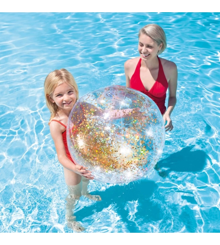 PALLONE GONFIABILE INTEX "GLITTER" IN VINILE COLORI ASSORTITI Ø 51 CM - COD. 58070NP