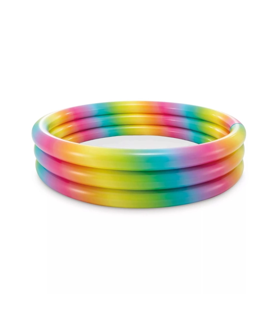 PISCINA GONFIABILE PER BAMBII INTEX "ARCOBALENO" IN VINILE MULTICOLORE 168X168X38 CM - COD. 58449NP