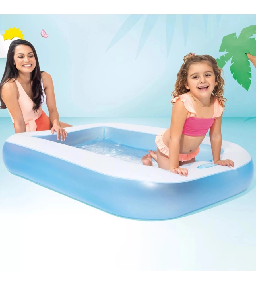 PISCINA GONFIABILE PER BAMBINI INTEX IN VINILE AZZURRO E BIANCO 166X100X25 CM - COD. 57403NP