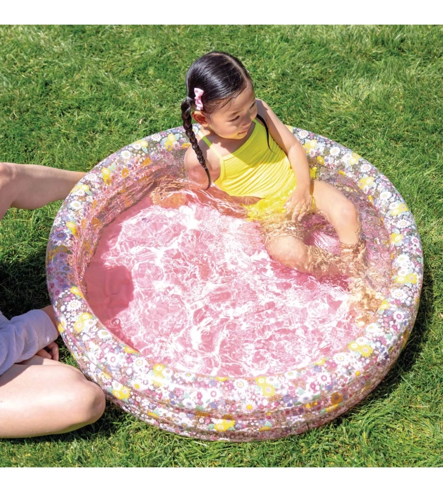 PISCINA GONFIABILE PER BAMBINI INTEX "BABY FIORI" IN VINILE ROSA 86X86X25 CM - COD. 58427NP