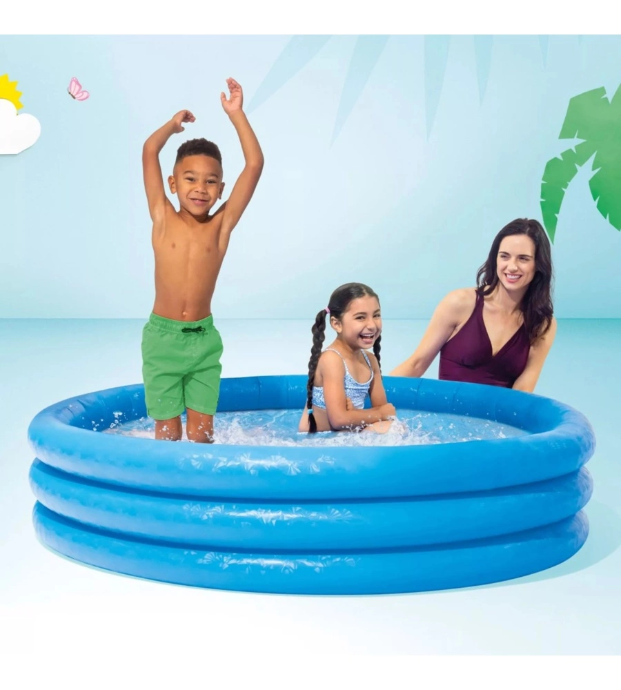 PISCINA GONFIABILE PER BAMBINI INTEX "CRYSTAL" IN VINILE BLU 147X147X33 CM - COD. 58426NP