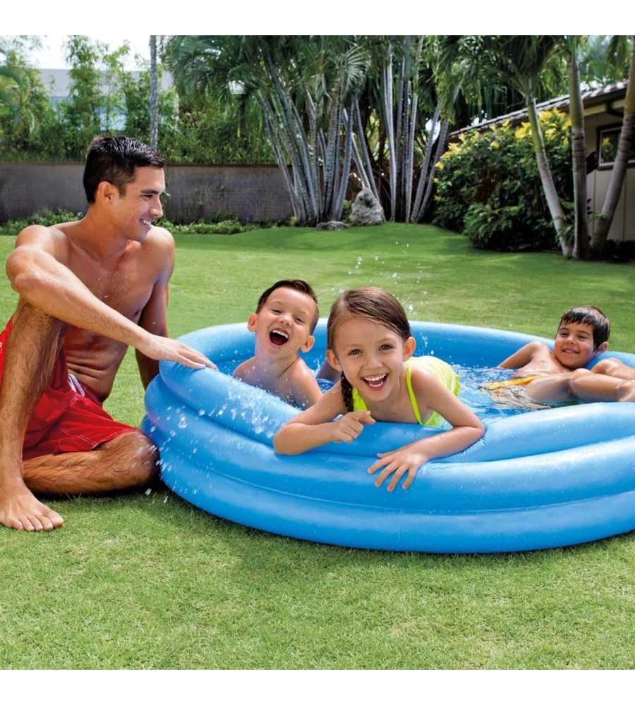 PISCINA GONFIABILE PER BAMBINI INTEX "CRYSTAL" IN VINILE BLU 147X147X33 CM - COD. 58426NP