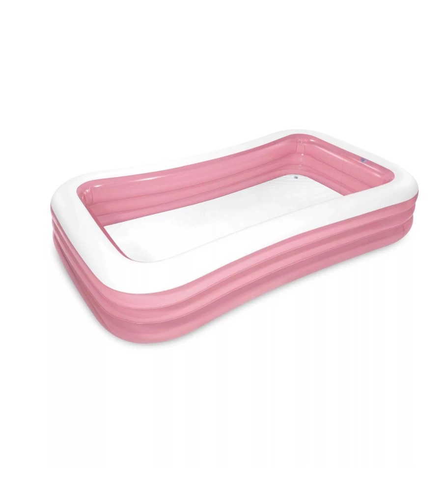 PISCINA GONFIABILE PER BAMBINI INTEX "FAMILY RETTANGOLARE" IN VINILE ROSA E BIANCO 305X183X56 CM - COD. 58487NP