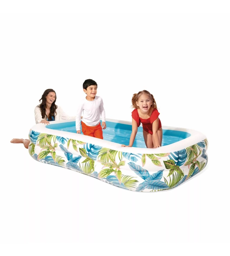 PISCINA GONFIABILE PER BAMBINI INTEX "FAMILY PALMA" IN VINILE 229X152X48 CM - COD. 57177NP