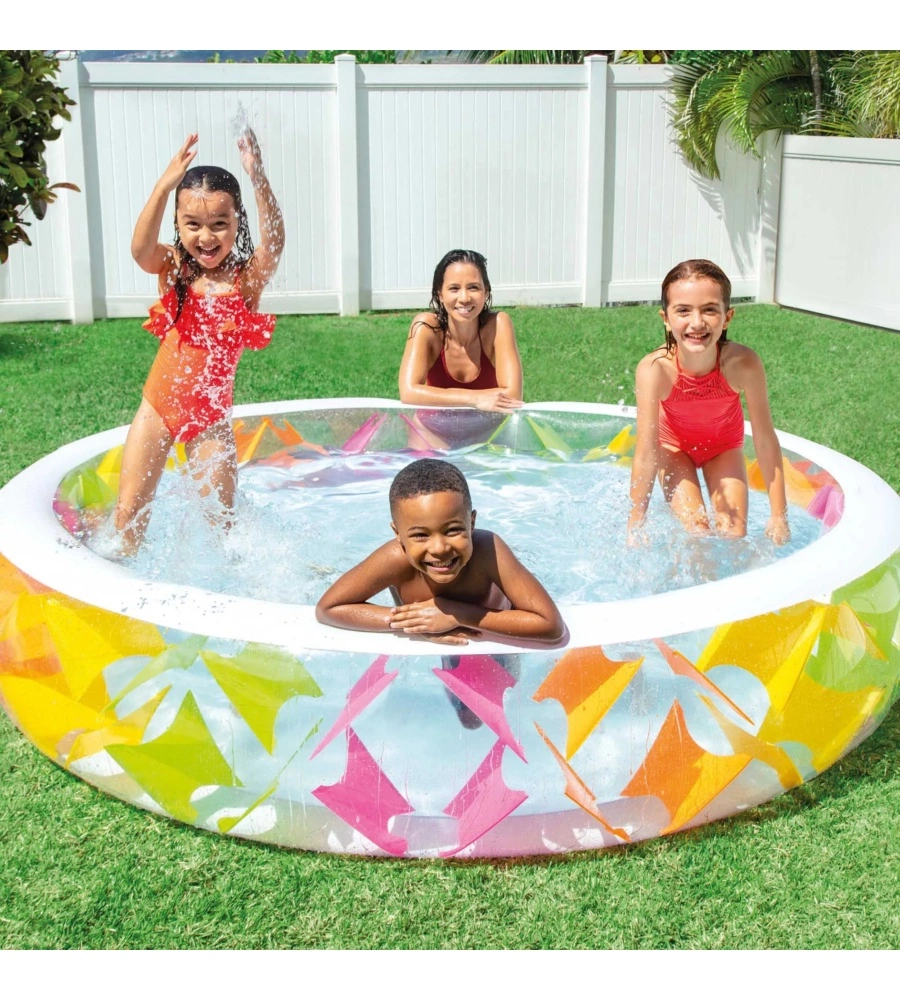 PISCINA GONFIABILE PER BAMBINI INTEX "GIRANDOLA" IN VINILE 229X229X56 CM - COD. 56494NP