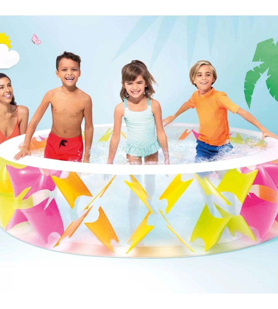 PISCINA GONFIABILE PER BAMBINI INTEX "GIRANDOLA" IN VINILE 229X229X56 CM - COD. 56494NP