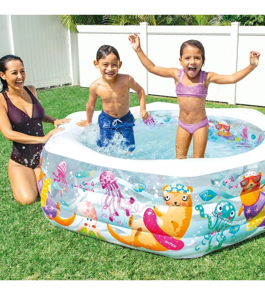 PISCINA GONFIABILE PER BAMBINI INTEX "OCEANO" IN VINILE 191X178X61 CM - COD. 56493NP