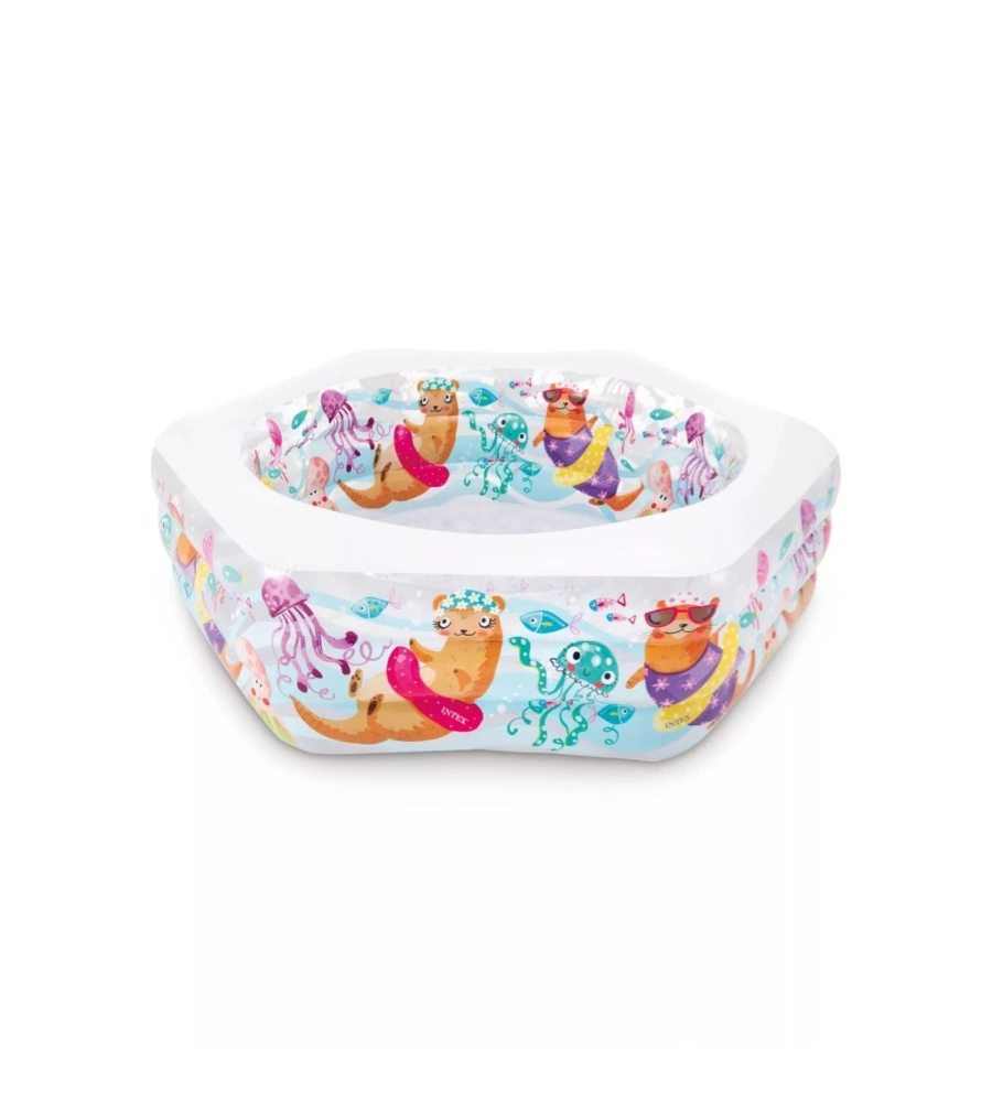 PISCINA GONFIABILE PER BAMBINI INTEX "OCEANO" IN VINILE 191X178X61 CM - COD. 56493NP