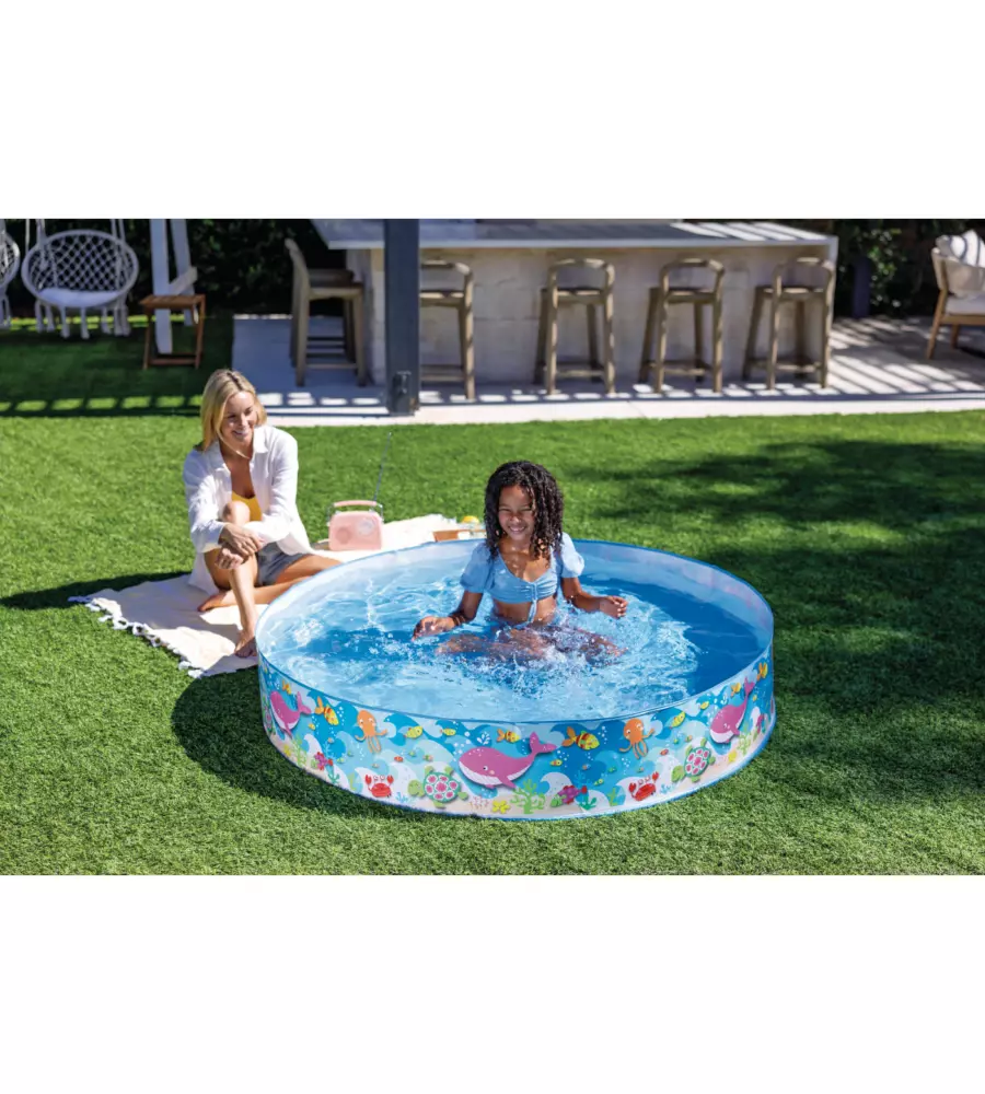 PISCINA RIGIDA PER BAMBINI INTEX "BEACH" 152X152X25 CM - COD. 56451NP