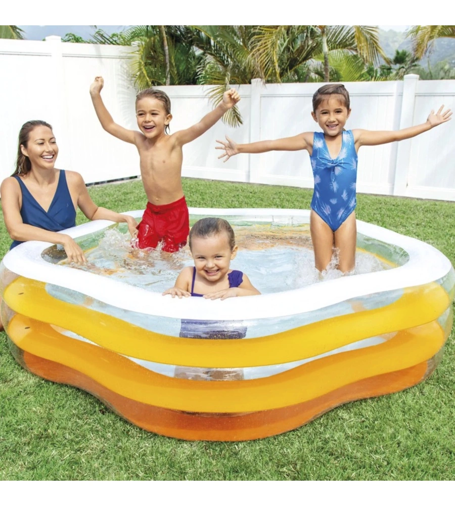 PISCINA GONFIABILE PER BAMBINI INTEX "STELLA" IN VINILE COLORI ASSORTITI 185X180X53 CM - COD. 56495NP