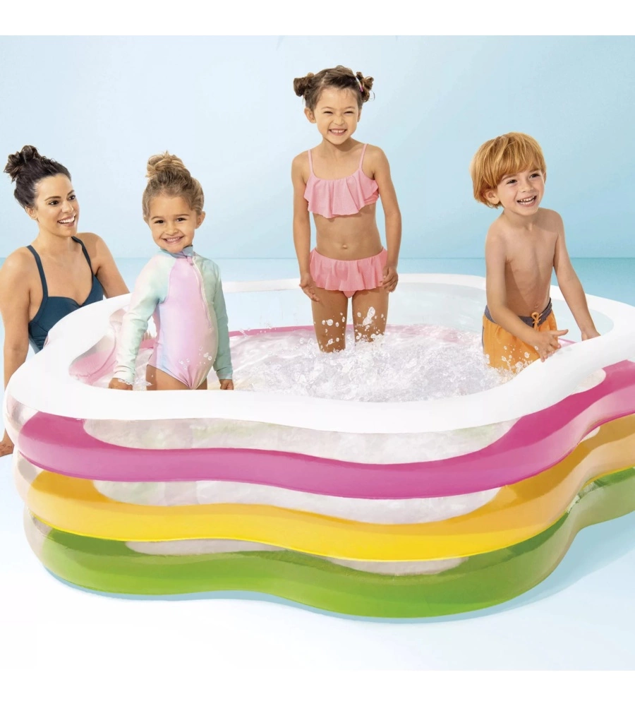 PISCINA GONFIABILE PER BAMBINI INTEX "STELLA" IN VINILE COLORI ASSORTITI 185X180X53 CM - COD. 56495NP