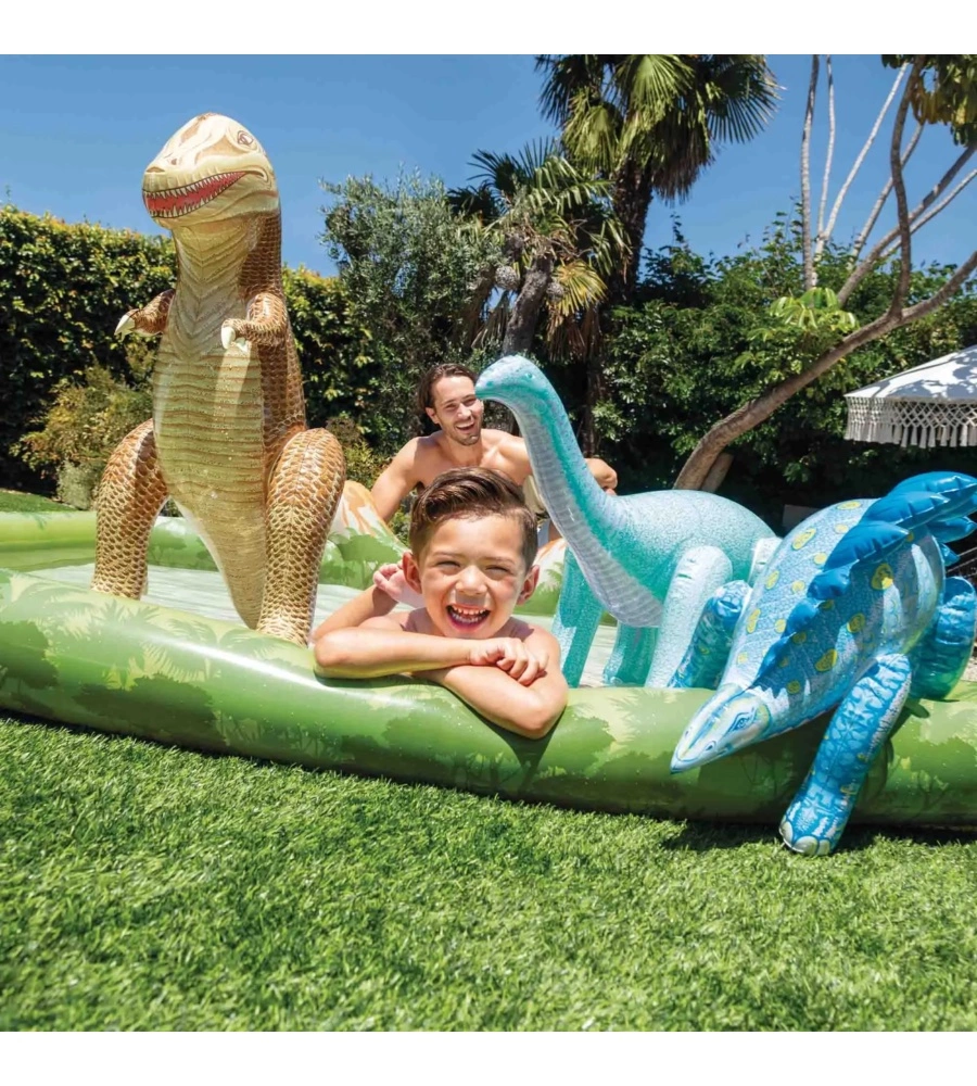 PLAYCENTER GONFIABILE INTEX "JURASSIC" CON PALLINE IN VINILE 201X201X36 CM - COD. 56132NP