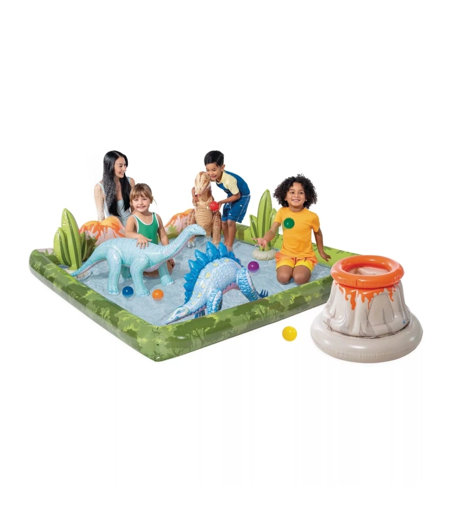 PLAYCENTER GONFIABILE INTEX "JURASSIC" CON PALLINE IN VINILE 201X201X36 CM - COD. 56132NP
