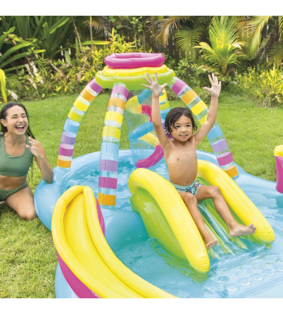 PLAYCENTER GONFIABILE INTEX "RAINBOW" IN VINILE 295X191X109 CM - COD. 56137NP