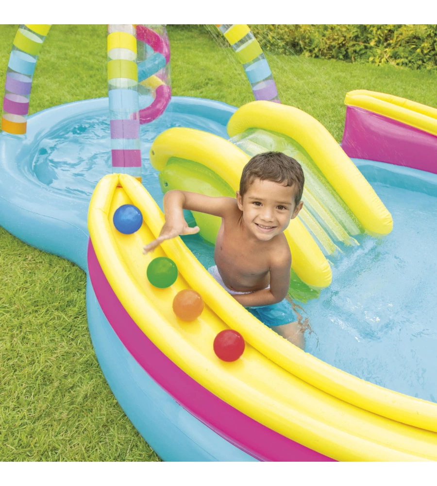 PLAYCENTER GONFIABILE INTEX "RAINBOW" IN VINILE 295X191X109 CM - COD. 56137NP