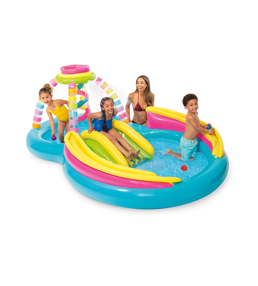 PLAYCENTER GONFIABILE INTEX "RAINBOW" IN VINILE 295X191X109 CM - COD. 56137NP