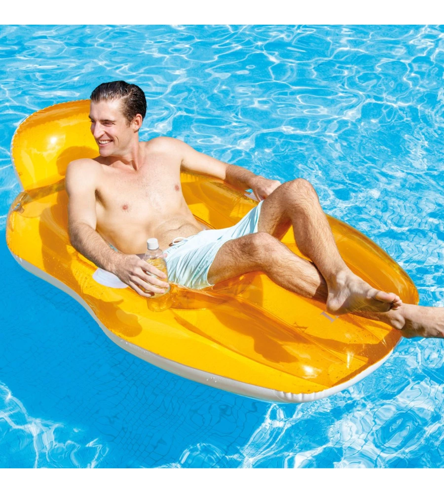 POLTRONA GONFIABILE CON SCHIENALE INTEX IN VINILE COLORI ASSORTITI 163X104 CM - COD. 56805EU