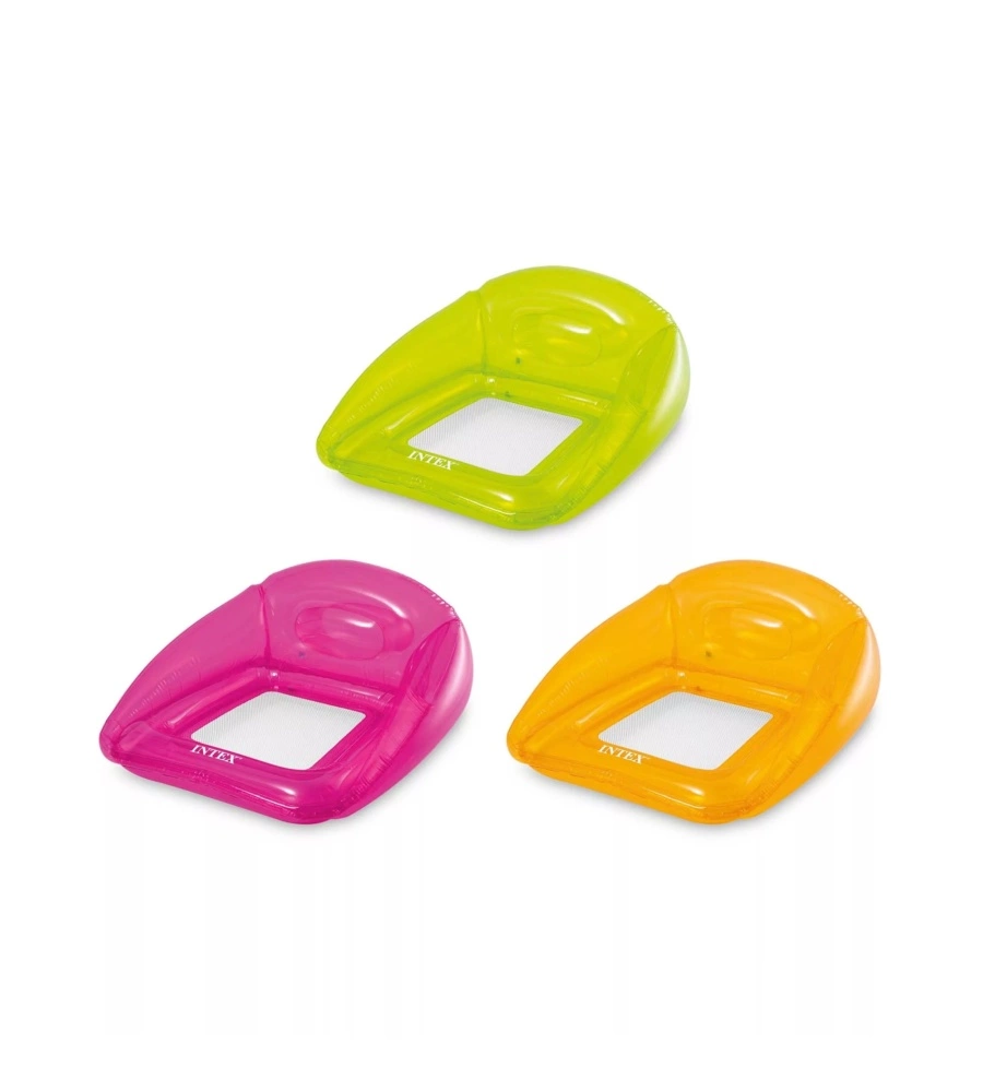 POLTRONA GONFIABILE CON RETE INTEX "MARE" IN VINILE COLORI ASSORTITI 104X102 CM - COD. 56802EU