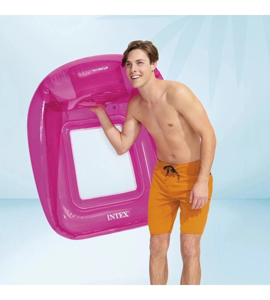 POLTRONA GONFIABILE CON RETE INTEX "MARE" IN VINILE COLORI ASSORTITI 104X102 CM - COD. 56802NP