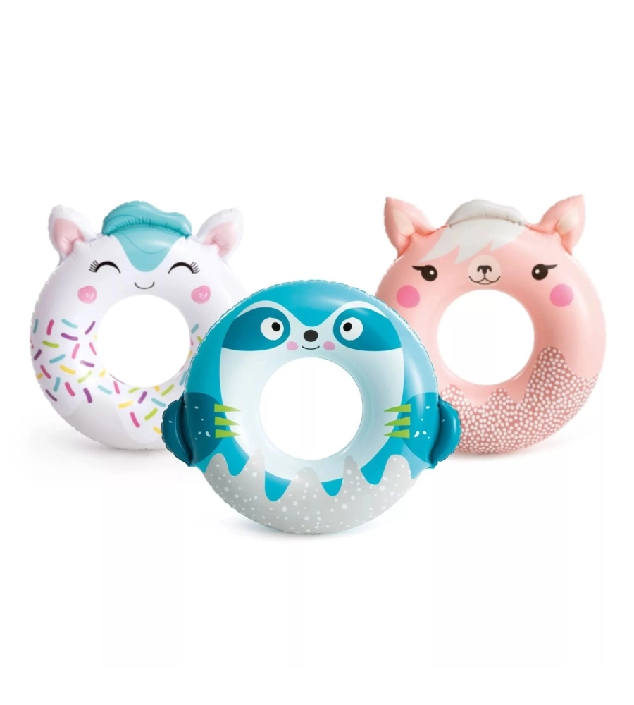 SALVAGENTE GONFIABILE PER BAMBINI INTEX "ANIMALETTI CARINI" IN VINILE ASSORTITI - COD. 59266NP