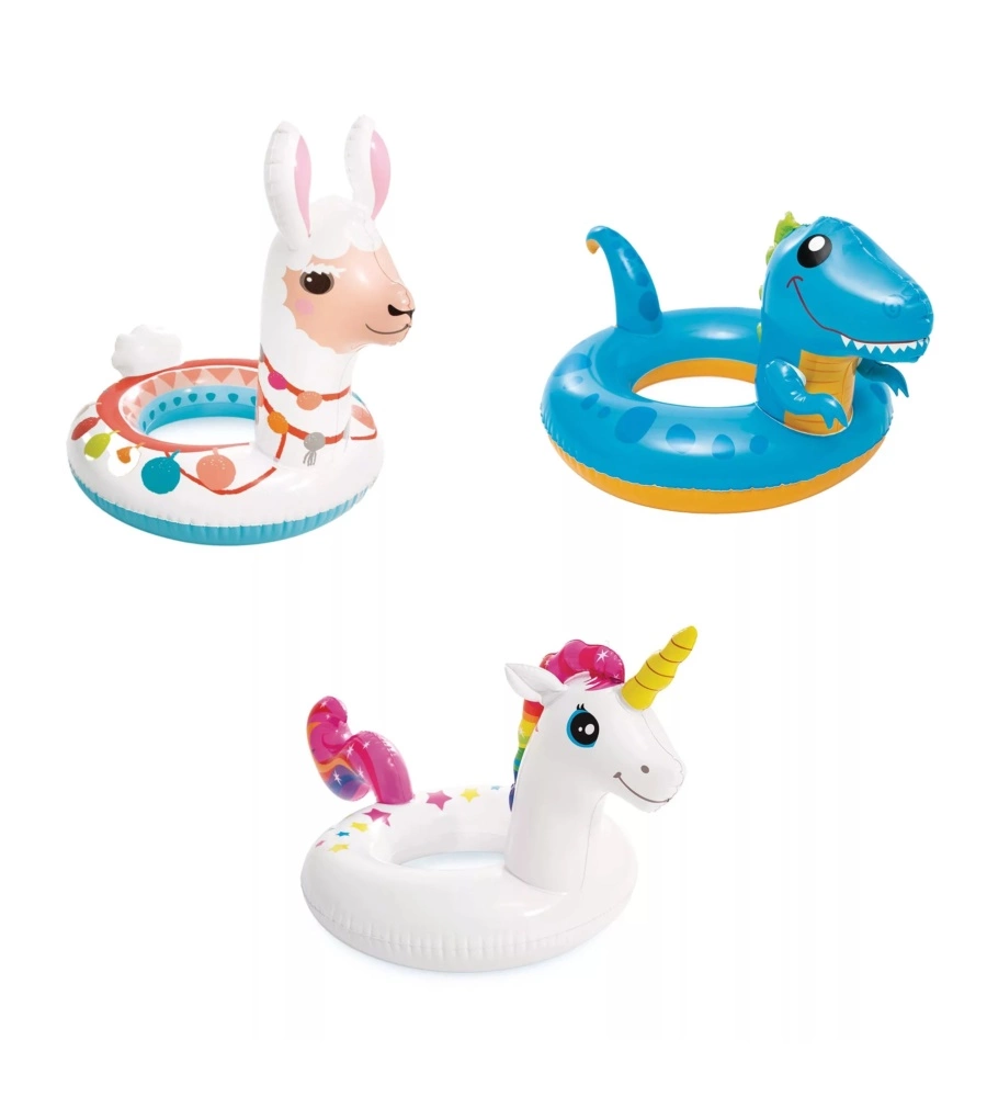 SALVAGENTE GONFIABILE PER BAMBINI INTEX "ANIMALI" IN VINILE ASSORTITI - COD. 59221NP