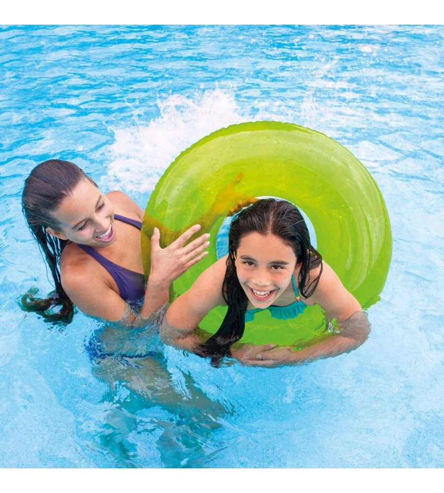 SALVAGENTE GONFIABILE INTEX "TRASPARENTE" IN VINILE COLORI ASSORTITI Ø 76 CM - COD. 59260NP