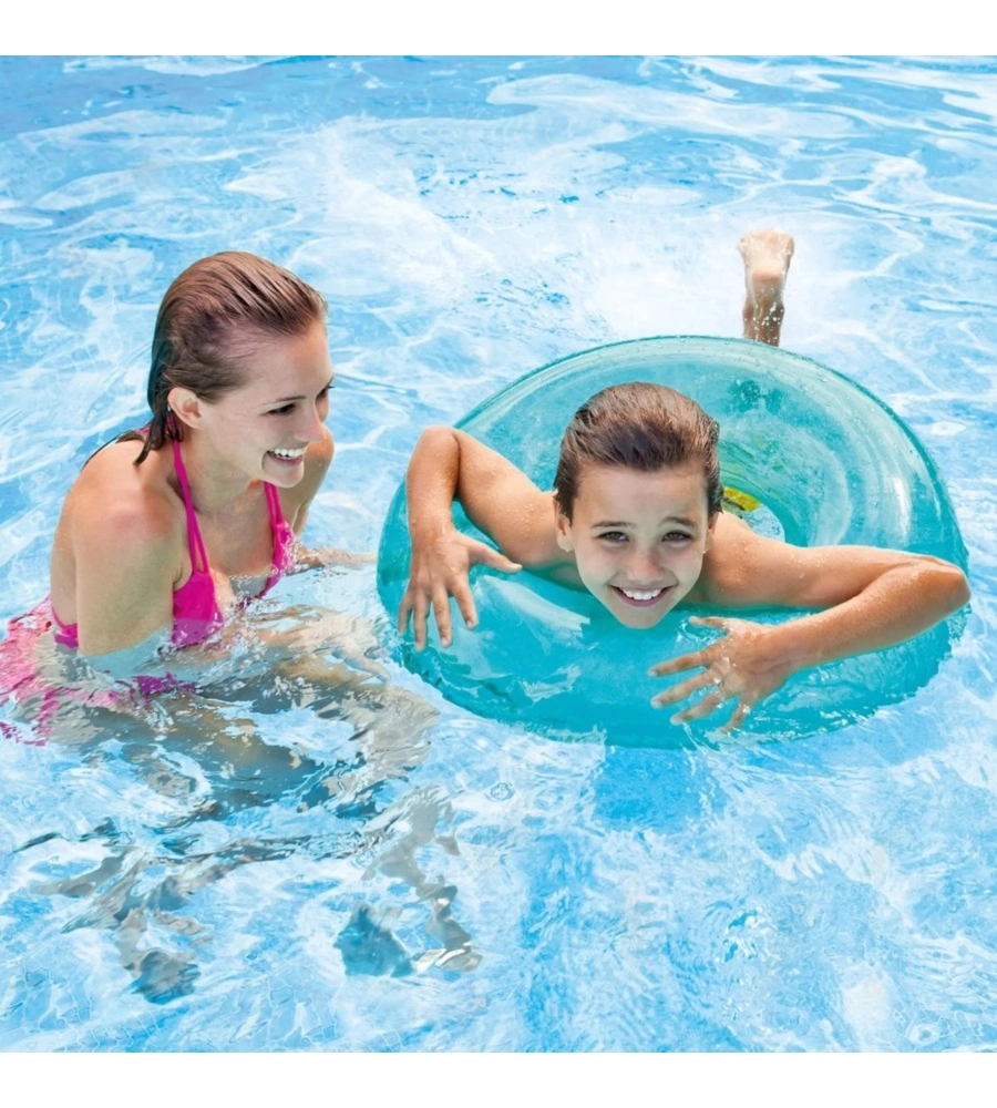 SALVAGENTE GONFIABILE INTEX "TRASPARENTE" IN VINILE COLORI ASSORTITI Ø 76 CM - COD. 59260NP