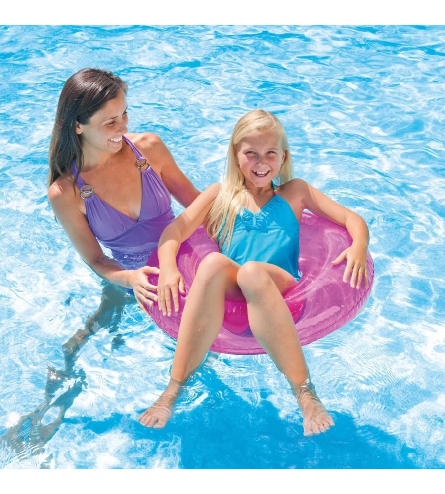 SALVAGENTE GONFIABILE INTEX "TRASPARENTE" IN VINILE COLORI ASSORTITI Ø 76 CM - COD. 59260NP