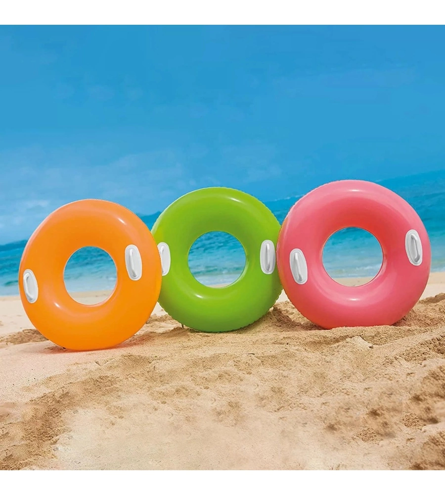 SALVAGENTE GONFIABILE CON MANIGLIE INTEX IN VINILE COLORI ASSORTITI 76X76 CM - COD. 59258NP