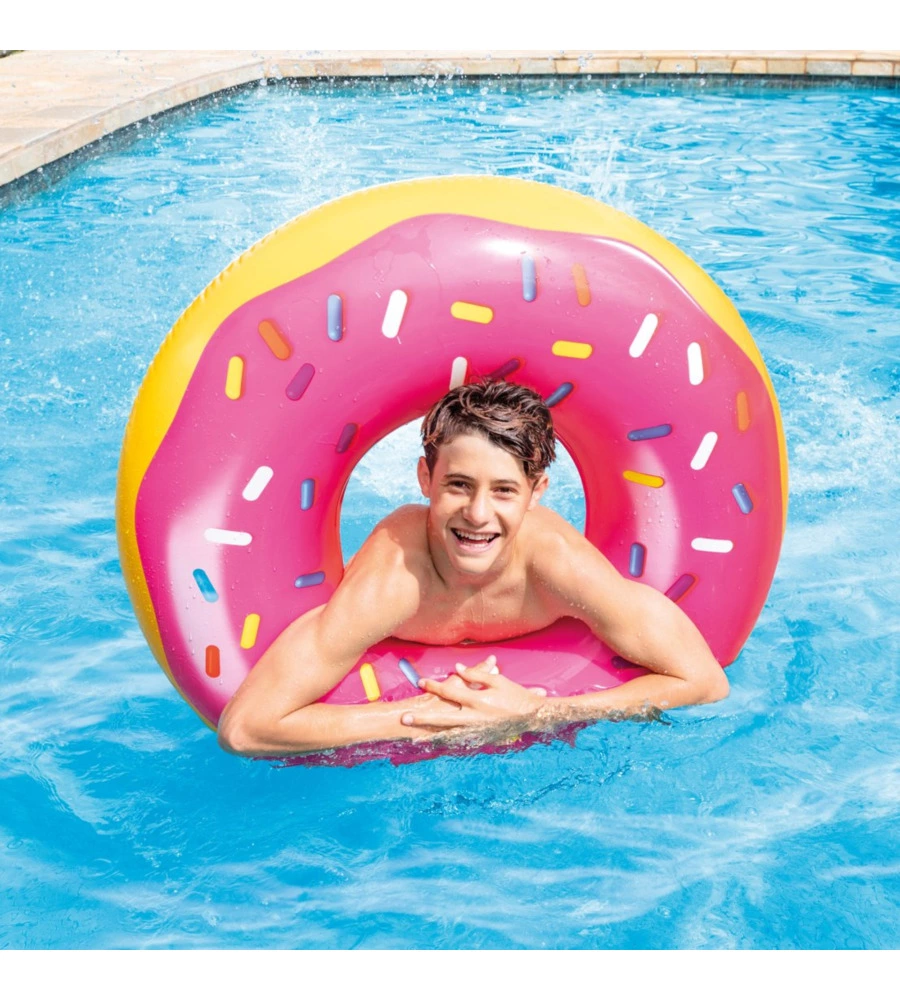 SALVAGENTE GONFIABILE INTEX "DONUT" IN VINILE ROSA 99X25 CM - COD. 56256NP