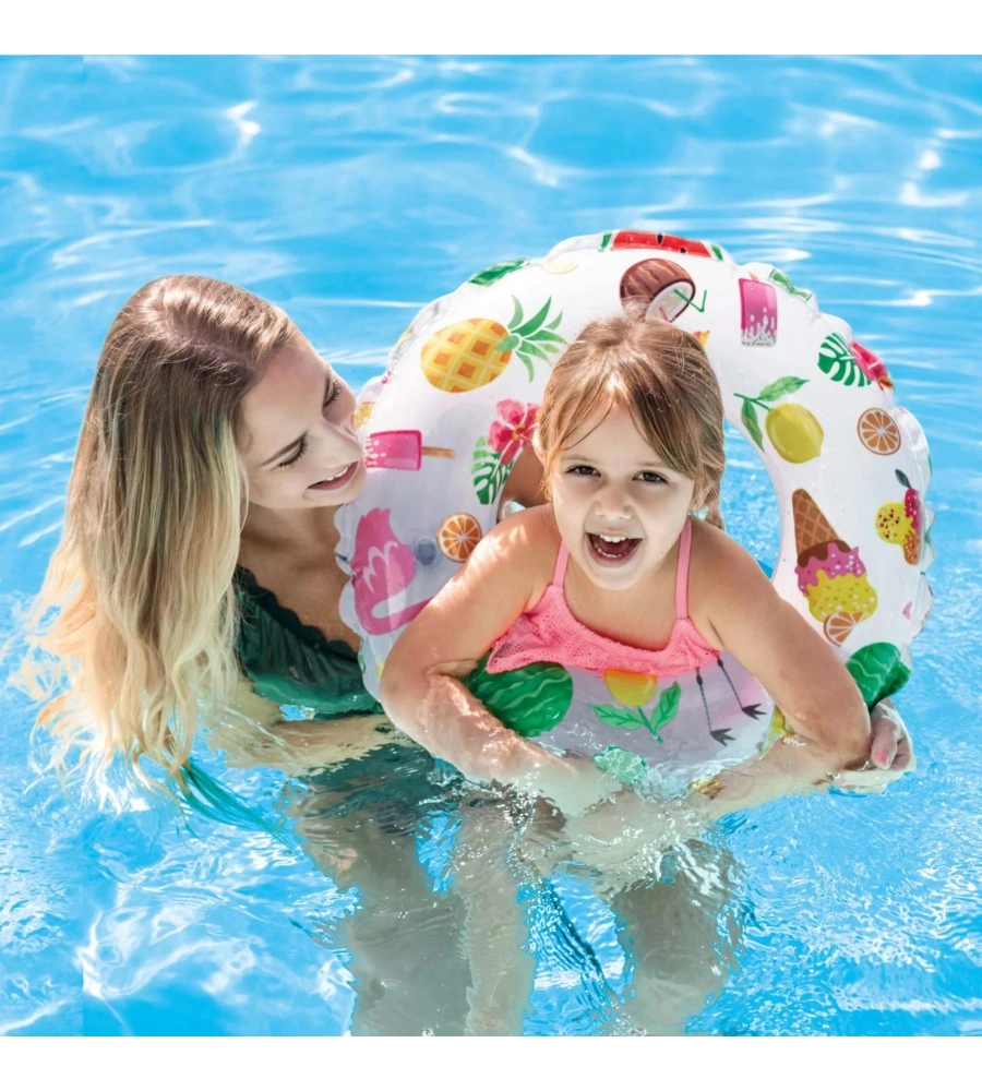 SALVAGENTE GONFIABILE PER BAMBINI INTEX "FANTASIA" IN VINILE COLORI ASSORTITI Ø 61 CM - COD. 59241NP