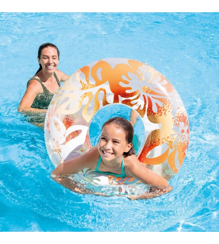 SALVAGENTE GONFIABILE INTEX "PALME" IN VINILE COLORI ASSORTITI Ø 91 CM - COD. 59251NP