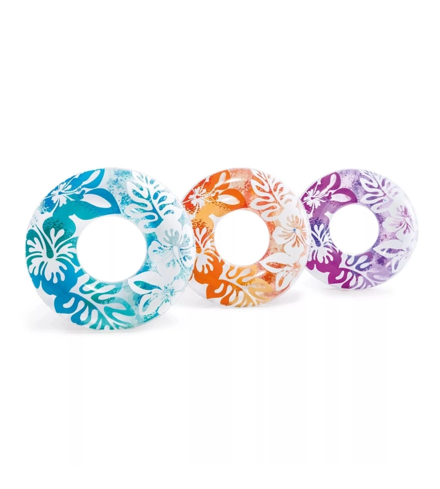 SALVAGENTE GONFIABILE INTEX "PALME" IN VINILE COLORI ASSORTITI Ø 91 CM - COD. 59251NP