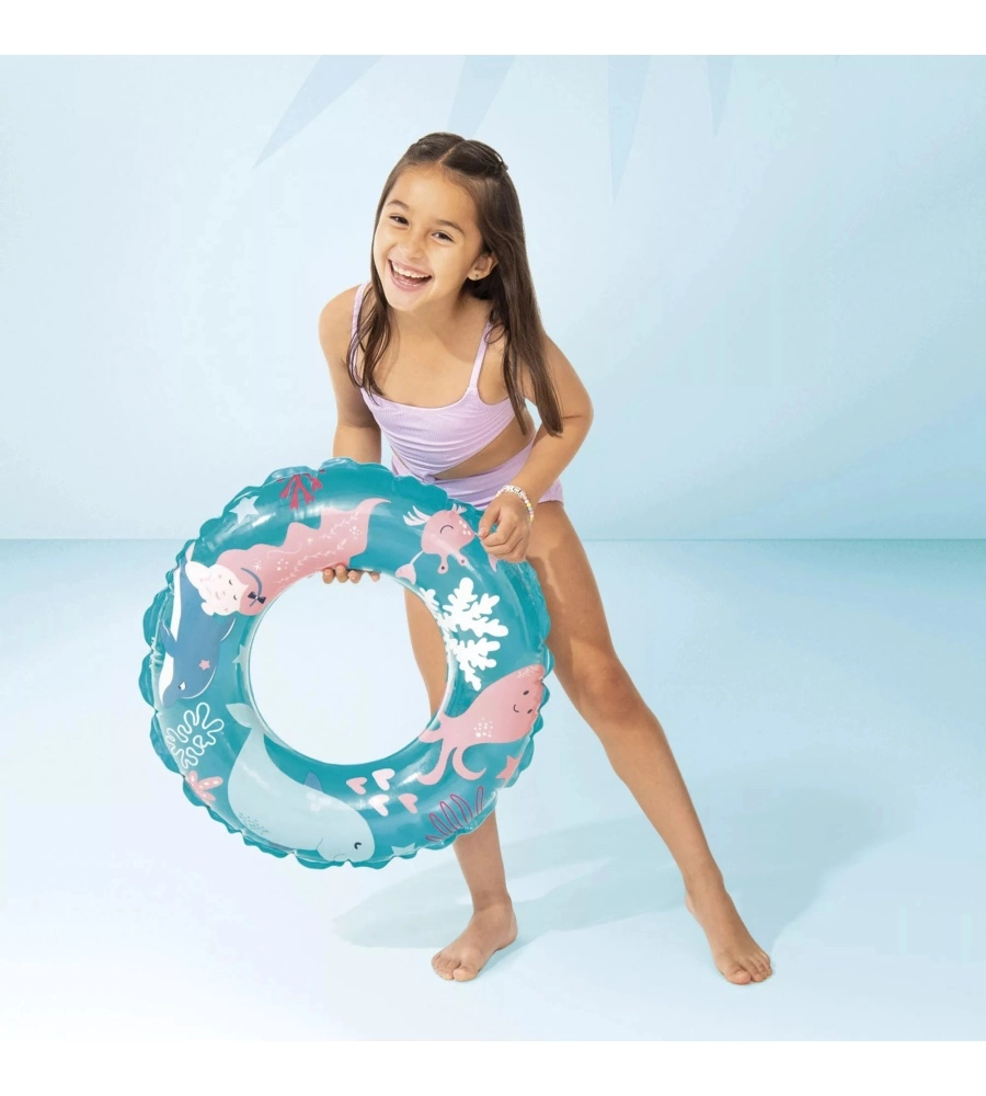 SALVAGENTE GONFIABILE PER BAMBINI INTEX IN VINILE COLORI ASSORTITI TEMA MARINO Ø 97 CM - COD. 59242NP
