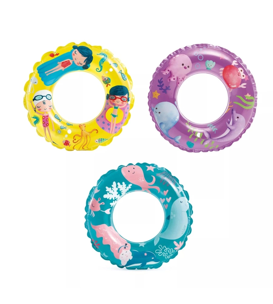 SALVAGENTE GONFIABILE PER BAMBINI INTEX IN VINILE COLORI ASSORTITI TEMA MARINO Ø 97 CM - COD. 59242NP