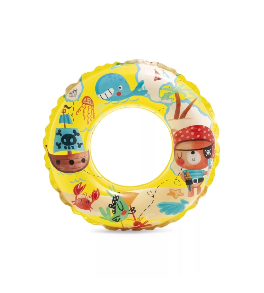 SALVAGENTE GONFIABILE PER BAMBINI INTEX IN VINILE COLORI ASSORTITI TEMA MARINO Ø 97 CM - COD. 59242NP