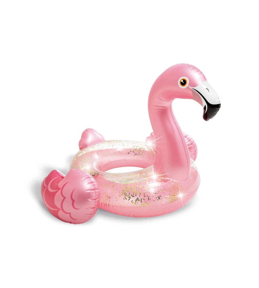 SALVAGENTE GONFIABILE INTEX "FENICOTTERO GLITTER" IN VINILE COLORI ASSORTITI 99X89X71 CM - COD. 56251NP