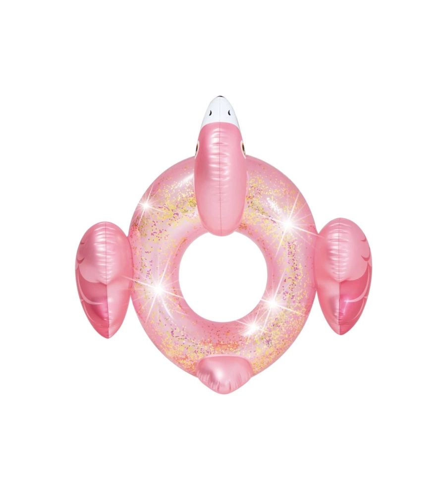 SALVAGENTE GONFIABILE INTEX "FENICOTTERO GLITTER" IN VINILE COLORI ASSORTITI 99X89X71 CM - COD. 56251NP