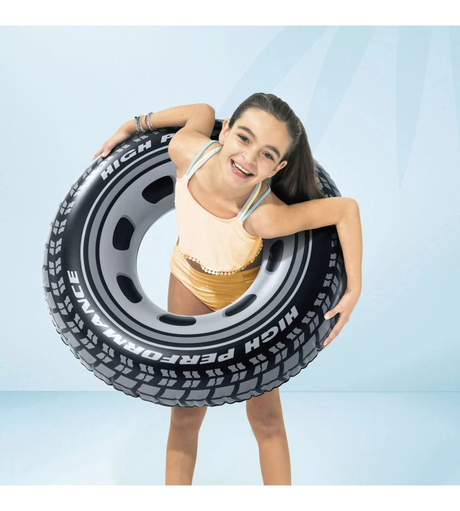 SALVAGENTE GONFIABILE INTEX "RUOTA" IN VINILE GRIGIO Ø 91 CM - COD. 59252NP