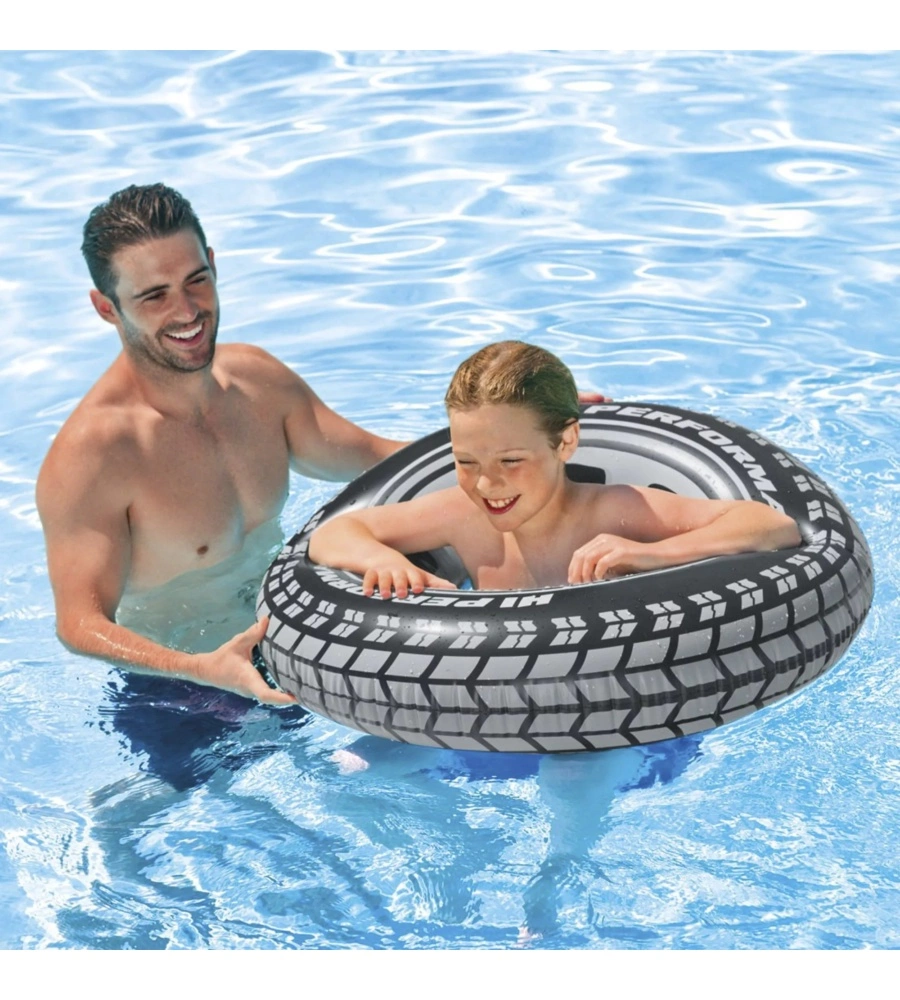 SALVAGENTE GONFIABILE INTEX "RUOTA" IN VINILE GRIGIO Ø 91 CM - COD. 59252NP