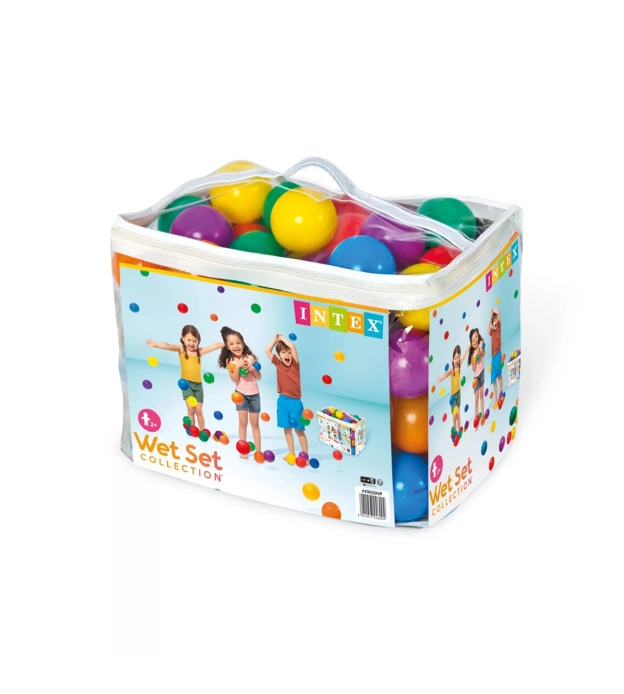 SET 100 PALLINE INTEX "FUN BALLZ" IN PLASTICA MULTICOLORE Ø 8 CM - COD. 49600 NP