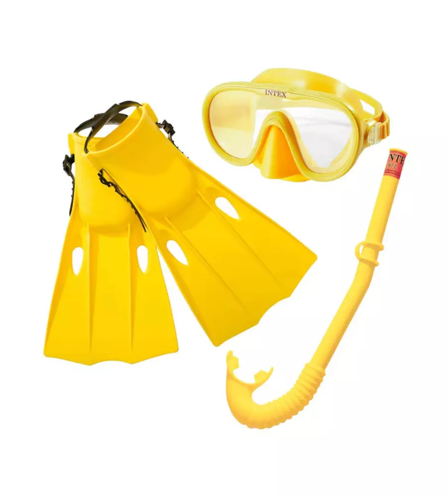 SET NUOTO INTEX MASCHERA, BOCCAGLIO E PINNE COLORI ASSORTITI - COD. 55655