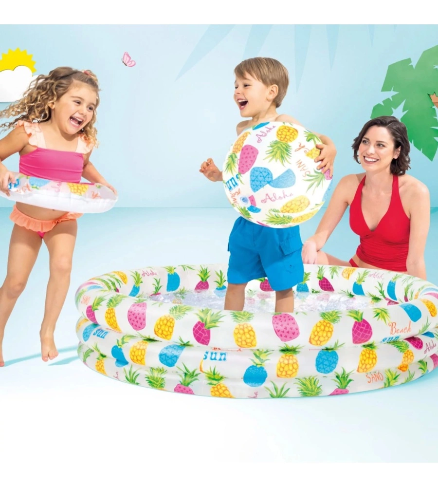 SET PISCINA, SALVAGENTE E PALLA INTEX IN VINILE STAMPA FANTASIA - COD. 59469NP
