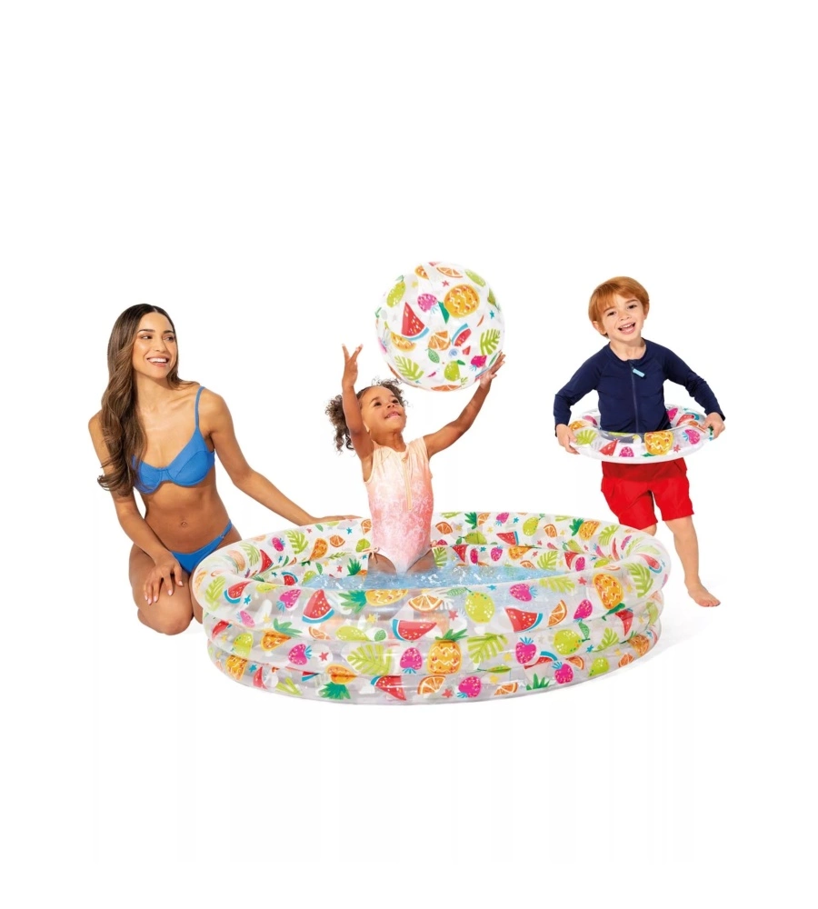 SET PISCINA, SALVAGENTE E PALLA INTEX IN VINILE STAMPA FANTASIA - COD. 59469NP