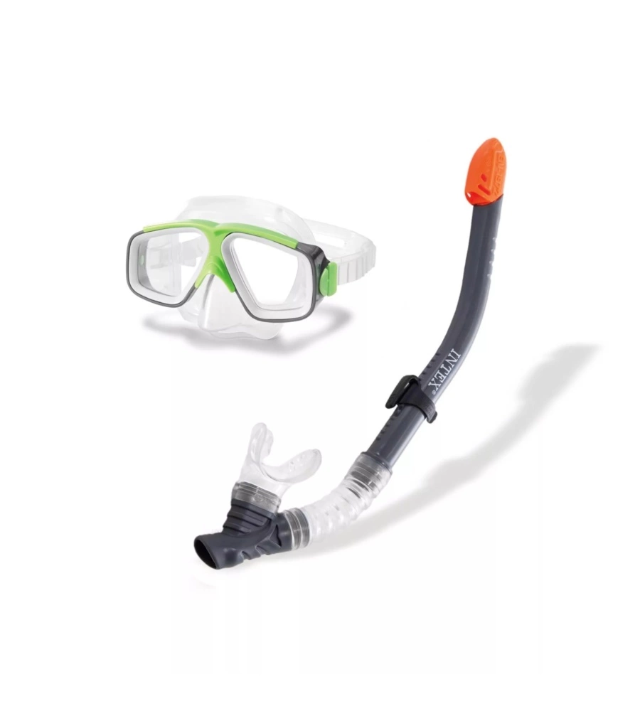 SET MASCHERA E BOCCAGLIO INTEX "RIDER" IN PLASTICA COLORI ASSORTITI - COD. 55949