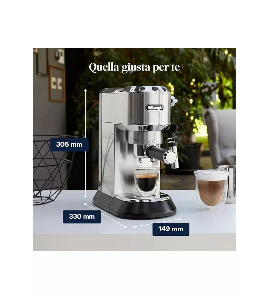 MACCHINA DA CAFFE' DE LONGHI "DEDICA" GRIGIO 1300 W