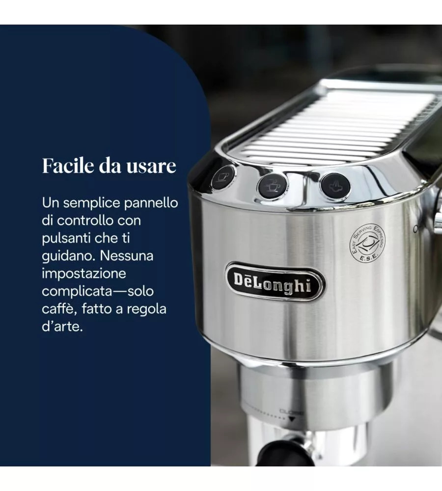MACCHINA DA CAFFE' DE LONGHI "DEDICA" GRIGIO 1300 W