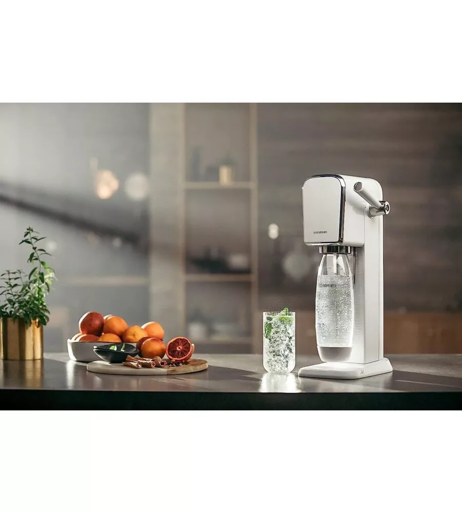 KIT GASATORE ACQUA SODASTREAM "ART" BIANCO BOTTIGLIA 1 LT E 1 CILINDRO CO2
